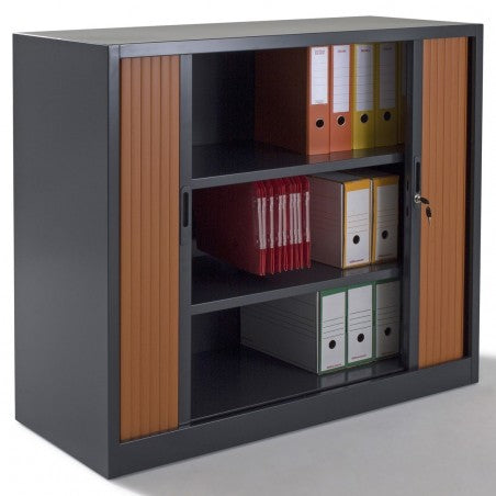 Armoire de bureau à rideaux coulissants